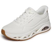Skechers Damen UNO Step Glide On Air Sneaker, White Durabuck/Rose Gold Trim, 38 EU