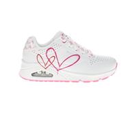 Skechers Damen UNO-Twin Hearts Sneaker, White Pink Red Duraleather, 39.5 EU