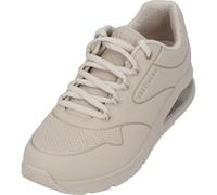 Skechers Damen UNO - Two Much FunSneaker, Cremefarbener Durabuck-Goldbesatz, 36.5 EU