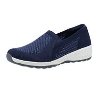 Skechers Damen Up-lifed New Rules Sneaker, Navy & Blue Knit Mesh/White Trim, 37 EU