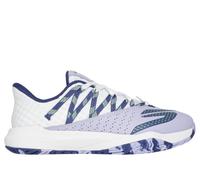 Skechers Women's Viper Court Rally Sneaker, White Leather Purple Mesh, 37 EU