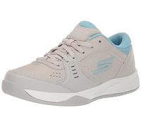 Skechers Damen Viper Court Smash - Athletische Pickleball-Schuhe für Drinnen und Draußen, Entspannte Passform Sneaker, grau/blau, 39 EU