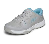 Skechers Damen Viper Court Smash Pickleball-Schuhe für Drinnen und Draußen, Entspannte Passform Sneaker, grau/blau, 36.5 EU