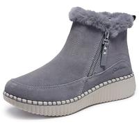 Skechers Damen Wilshire BLVD-Fresh Zip Stiefelette, GRAU, 37.5 EU