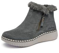 Skechers Damen Wilshire BLVD-Fresh Zip Stiefelette, Oliv/Blatt für Mich (Leaf It to Me), 38.5 EU