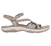 Riemchensandale SKECHERS "REGGAE SLIM-SUMMER HEAT" Gr. 40, grau (taupe) Damen Schuhe Sandalen in veganer Verarbeitung (10097302-40)