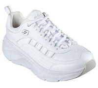 Skechers Damen D'lux Walker 2.0 Golden Step Sneaker, White Leather Silver Trim, 40 EU