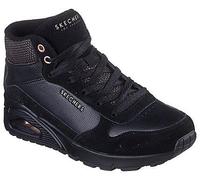Keilsneaker SKECHERS "UNO-STACRE SHINE", Damen, Gr. 40, schwarz, Veloursleder, Lederimitat, Textil, casual, Schuhe, High Top Sneaker, Schnürboots mit Luftkammern Sohle (43067960-40) schwarz