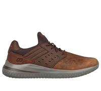 Skechers Herren Delson 3.0 Ezra Sneaker, Dark Brown Leather W Mesh, 40 EU