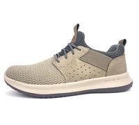 Slip-On Sneaker SKECHERS "Delson-Camben", Herren, Gr. 41, beige (taupe grau), Lederimitat, Textil, Schuhe Slip-On Sneaker, Slipper, Freizeitschuh mit praktischem Gummizug, Topseller (63087854-41)