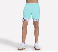 Skechers Digiwave 5 Inch Shorts in Türkis/Violett, Größe Medium
