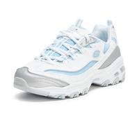 Skechers D'Lites-Chromatic Damen-Sneaker, Weiß/Silber/Hellblau, 37 EU