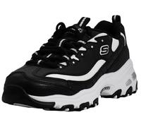Skechers D'Lites Fresh Start Schnür-Sneaker für Damen mit Memoryschaum, modischer Schuh, Schwarz/Weiß, 37.5 EU