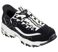 Skechers D'Lites New Scene Damen-Sneaker zum Reinschlüpfen, Schwarz/Weiß, 37.5 EU Weit