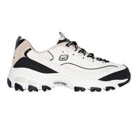 Skechers D'Lites Retro Rewind Sneaker für Damen, Natürlicher schwarzer Duraleather-Naturbesatz, 39 EU