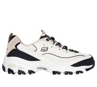 Skechers D'Lites Retro Rewind Sneaker für Damen, Natürlicher schwarzer Duraleather-Naturbesatz, 39 EU