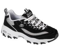 Skechers D'Lites - Roam Around 13150-BKW, Damen, Sneaker,Sportschuhe, Black Trubuck/White Mesh/Silver Trim, 38 EU