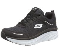 Skechers Damen D'LUX Walker COOL Groove Sneakers,Sports Shoes, Schwarzes Ledernetz, weißer Rand, 336, 36 EU