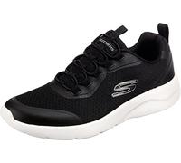 Skechers Dynamight 2 Herren-Sneaker, Schwarzes Mesh-Synthetik-Material, weißer Rand, 45 EU