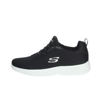 Slip-On Sneaker SKECHERS "DYNAMIGHT", Herren, Gr. 46, schwarz-weiß (schwarz, weiß), Textil, Schuhe Slip-On Sneaker, Slipper, Sneaker mit Memory Foam, Topseller (61337652-46)