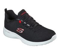 Slip-On Sneaker SKECHERS "DYNAMIGHT", Herren, Gr. 41, schwarz (schwarz, rot), Synthetik, Textil, Schuhe Slip-On Sneaker, Slipper, Freizeitschuh, Trainingschuh mit Memory Foam-Innensohle, Topseller (30