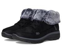 Skechers Easy Going Chilly Standards-Stiefelette für Damen, Schwarzes Microleder-Kunstfell, 41 EU