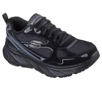 Skechers Edgeride Misty Skies Damen-Sneaker, Schwarzes Leder Duraleather Mesh-Besatz, 39 EU