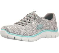 Skechers Damen Empire-Game On Slip On Sneaker, Grau (Gray/Light Blue), 39.5 EU