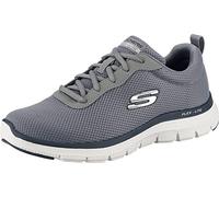 Skechers Flex Advantage 4.0 Providence Herren-Sneaker, Graues Netzgewebe, PU-marineblauer Besatz, 41 EU