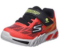 Skechers Flex-Glow Elite VorloSneaker für Jungen, Rotes Synthetikmaterial, schwarz-gelber Besatz, 7 UK