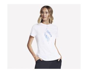 Skechers Floral Diamond Classic Crew Damen T-Shirt, weiß L