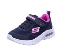 Skechers Mädchen Microspec Max Sneaker, Navy Mesh Pink Trim, 28 EU