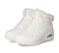 Skechers Garner - Newick 210803 Mokassin für Herren, Weißes Lack-Duraleather-Kunstfell, 38.5 EU