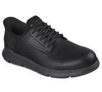 Skechers Garza CarlynSneaker für Herren, freihändig, Schwarzes Leder, 46 EU