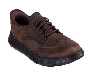 Skechers Garza Sully Herrenschuhe aus Leder in Kakao mit Schnürung EU 42 / UK 8