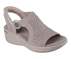 Skechers GEMÜTLICH SANDALE CUÑA DAMEN SLIP-INS MARTHA STEWAR TEJIDO TAUPE talla numeric_38