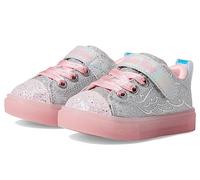Skechers Girl's Twinkle Sparks Ice-Heather - Light-Up Sneakers, Cushioned Comfort, Flexible Sole, grau / pink, 12.5 Little Kid