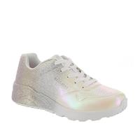 Skechers Girl's Uno Lite-Metallic Shimmers Sneaker, Weiß/mehrfarbig, 3.5 Big Kid