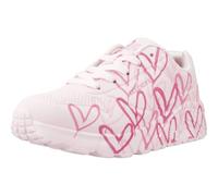 Skechers Girls' UNO Lite Spread the Love, White/Light Purple