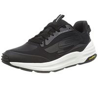 Skechers Global Jogger Covert Sneaker für Herren, Schwarzes Synthetisches Netzgewebe, weißer Rand, 40 EU