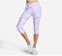 Skechers GO FLEX Printed High Waisted Caprihosenhose in Weiss/Violett/Rosa, Größe Groß