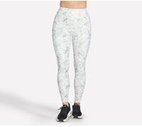 Skechers GO FLEX RIB Floral Mirage Full Length High-Waisted Legging Hosen in Silber/Grau, Größe XS