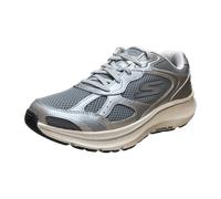Skechers Damen Go Run Consistent 2.0 Volt Sneaker, Graues Leder, silberfarbener Rand, 38 EU