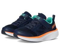 Skechers Go Run Elevate 2.0 Find My Lil Sneaker für Jungen, Navy Textile Navy Synthetic Orange Blue, 8 UK Child