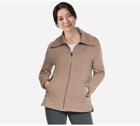Skechers GO SNUGGLE Tunika-Top Full Zip Jackett in Grau/Braun, Größe Groß