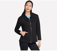 Trainingsjacke SKECHERS "GOSNUGGLE TUNIC FZ JACKET", Damen, Gr. M, schwarz, Obermaterial: 62% Polyester, 35% Baumwolle, 3% Elasthan, Jacken Trainingsjacke (46704561-M) schwarz