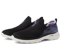 Skechers Go Walk 6 Glimmering Damenschuh, Schwarz/Lavender, 40 EU