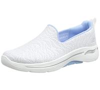 Skechers Go Walk 6 Sea Coast-Sneaker für Damen, Weißer Textilbesatz, hellblau, 43 EU