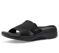 Pantolette SKECHERS "GO WALK ARCH FIT 2.0 SANDAL-", Damen, Gr. 38, schwarz, Textil, unifarben, Schuhe Pantolette, Strandschuh, Slipper mit ArchFit Laufsohle (47691563-38) schwarz