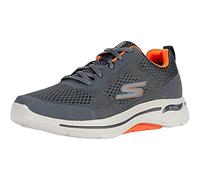 Skechers Go Walk Arch Fit Idyllic Sneaker für Herren, Charcoal/Orange, 41 EU X-Weit